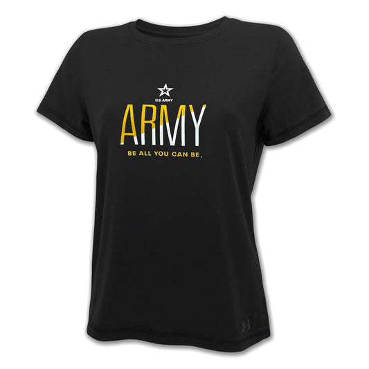 Army Ladies Under Armour Tech Stretch T-Shirt (Black)