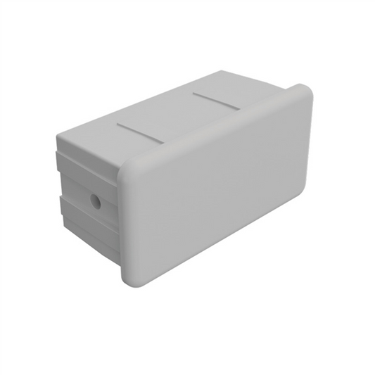 Australis OFFSET - Aluminium END CAP for 50x25mm handrail - White - Image 1