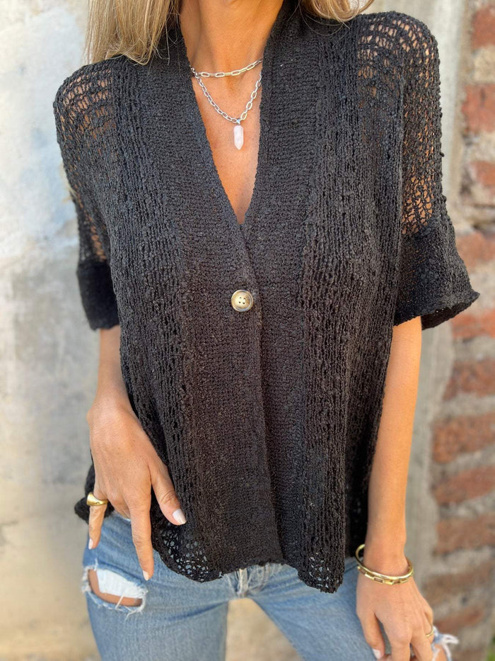 Aya - Cardigan Tricoté Élégance Décontractée