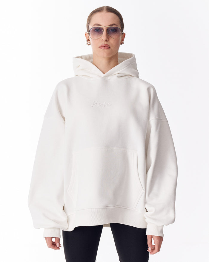 Back Embroidery Oversized White Hoodie For Women (2)