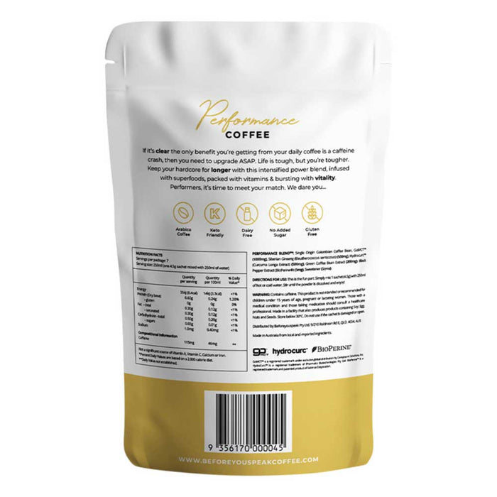 Before You Speak Performance Coffee The OG - 4.5g x 7 Pack - L'Organic