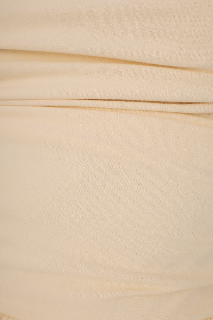 Beige Balloon Hem Blouse_5