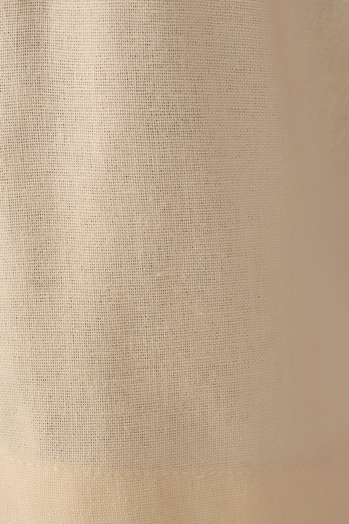 Beige Sleeveless Beading Linen Blouse