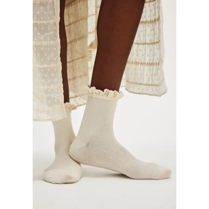 Beloved Waffle Knit Sock - Ivory