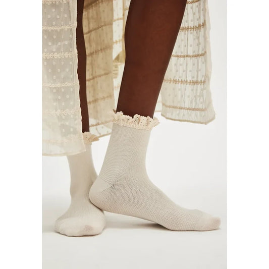 Beloved Waffle Knit Sock - Ivory