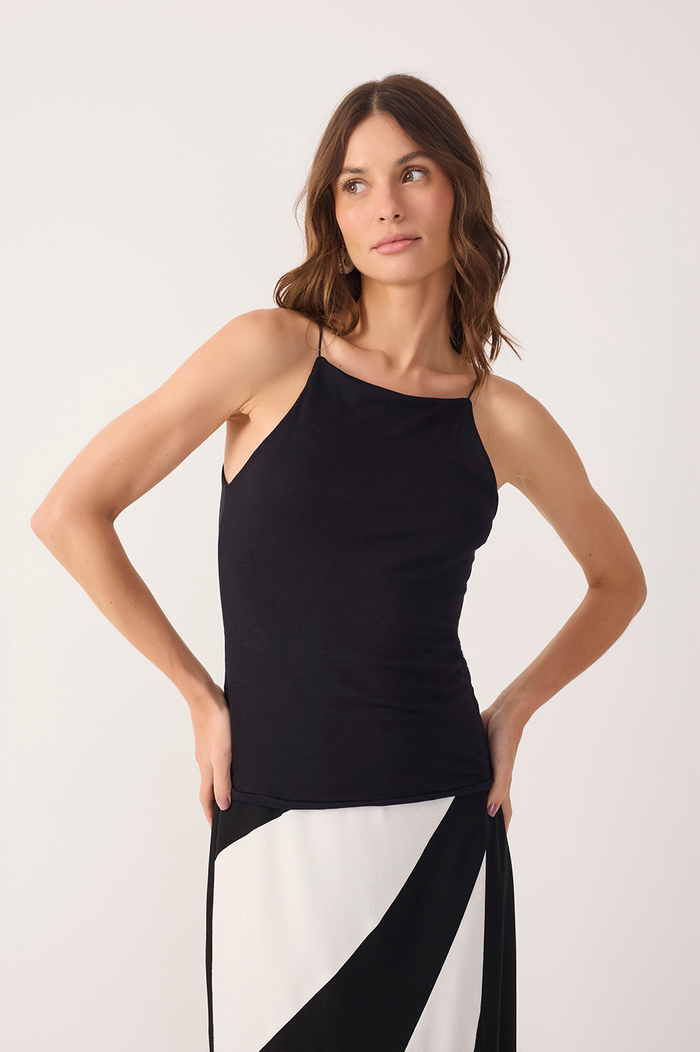 Black Square-Neck Blouse_5