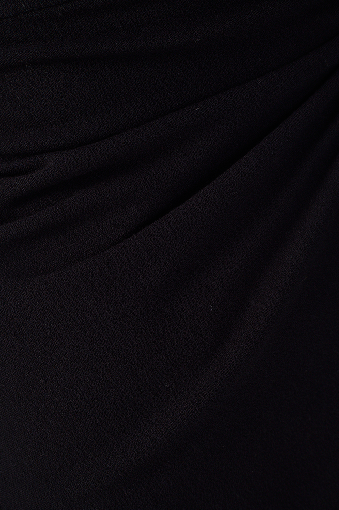 Black Twisted Front Crepe Blouse_6