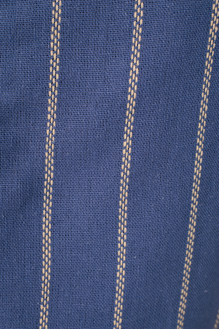 Blue  Buttoned Sleeveless Linen Blouse_6