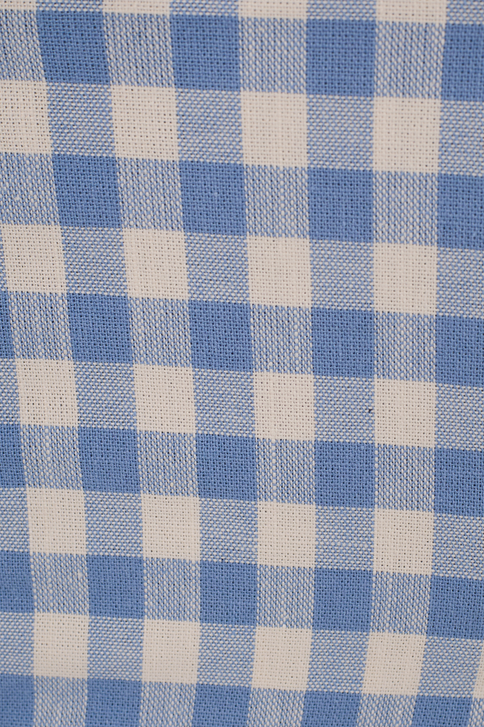 Blue Vichy Buttoned Sleeveless Blouse