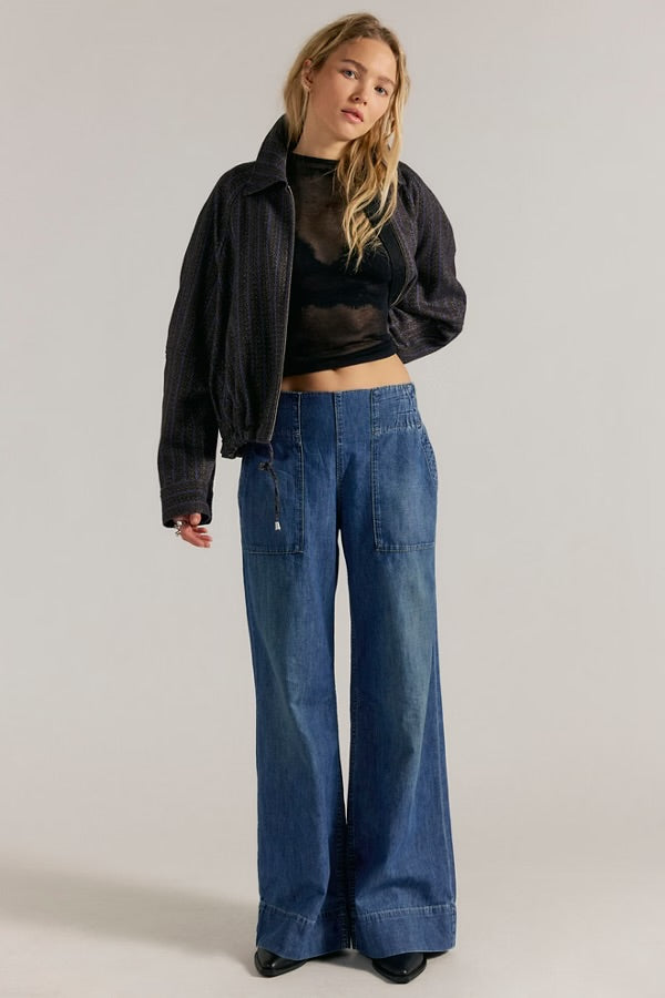 Breezy Denim Pull On - Cobalt