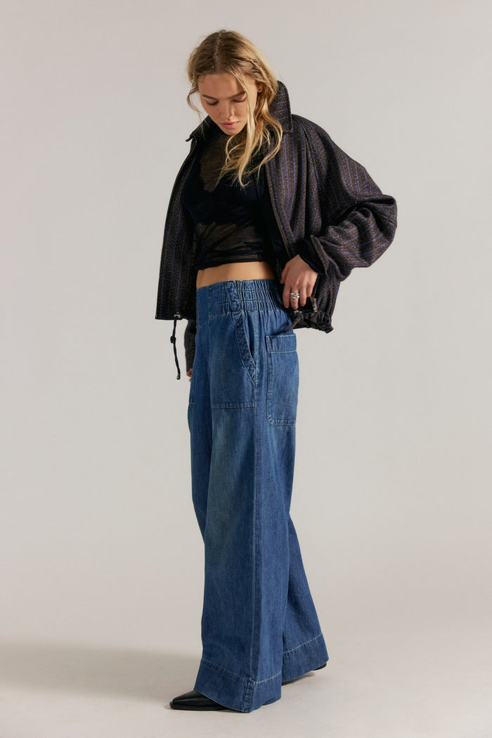 Breezy Denim Pull On - Cobalt