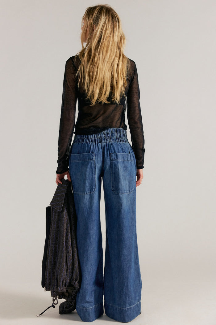 Breezy Denim Pull On - Cobalt