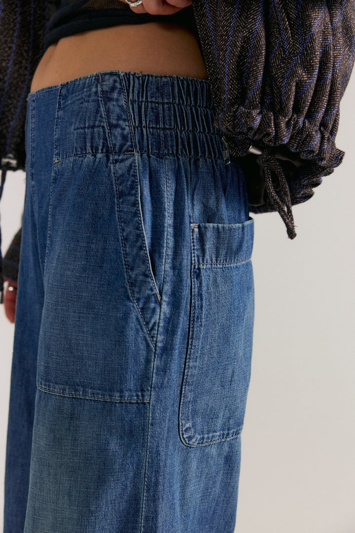 Breezy Denim Pull On - Cobalt
