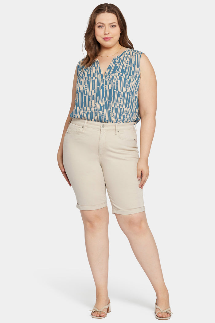Briella 11 Inch Denim Shorts In Plus Size - Feather