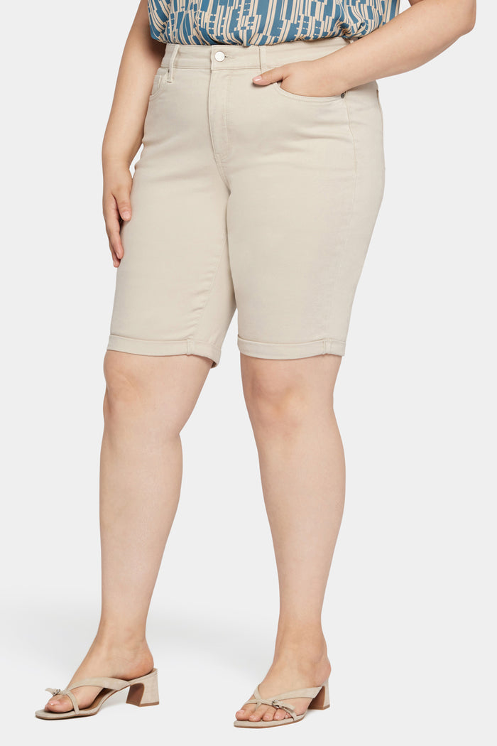 Briella 11 Inch Denim Shorts In Plus Size - Feather