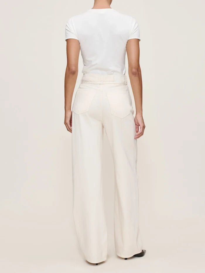 Casie Relaxed Wide Leg Mid Rise Boot - Crema