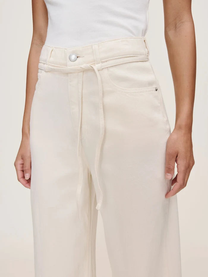 Casie Relaxed Wide Leg Mid Rise Boot - Crema