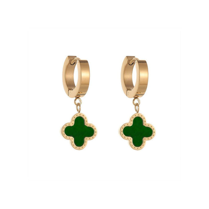 Celeste Huggie Earrings Green