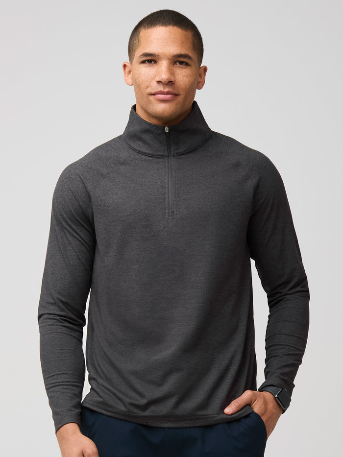 Mikah is 6'1" and wears a size medium # Tech Quarter Zip | New & Improved at Fresh Clean Threads
