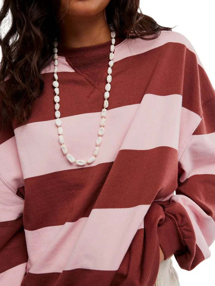 Classic Stripe Crew - Strawberry Wine Combo