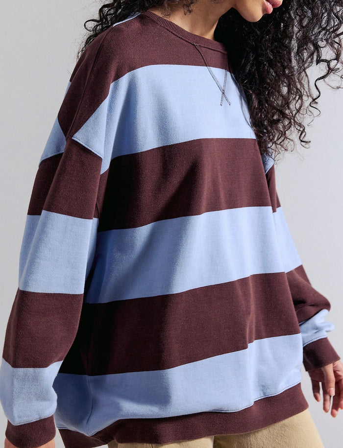 Classic Stripe Crew Wide - Periwinkle Combo