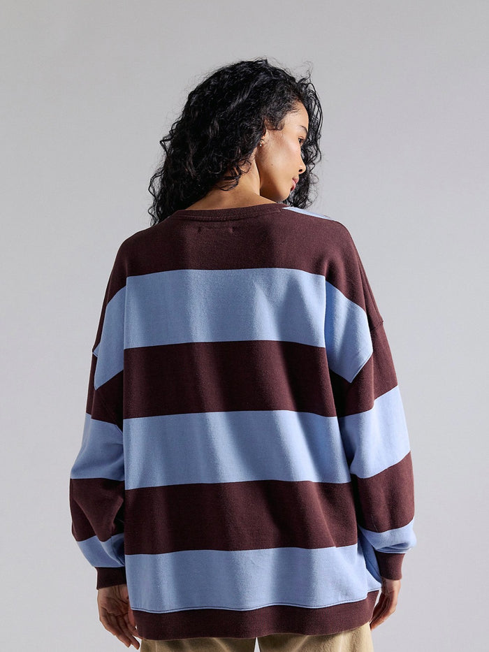 Classic Stripe Crew Wide - Periwinkle Combo