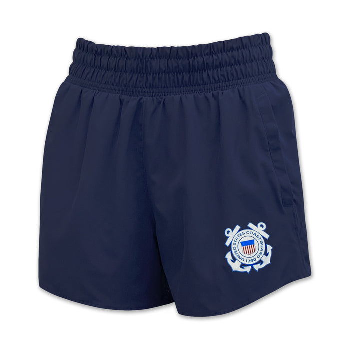 Coast Guard Seal Women's Under Armour Flex Woven Short (Navy)