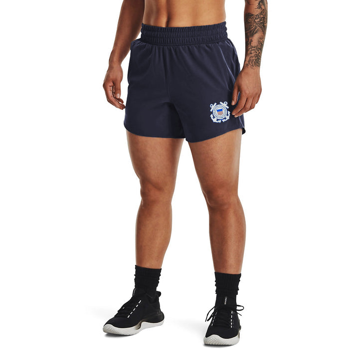 Coast Guard Seal Women's Under Armour Flex Woven Short (Navy)