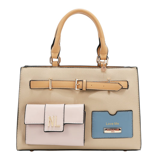 COLORBLOCK POCKET SATCHEL BAG