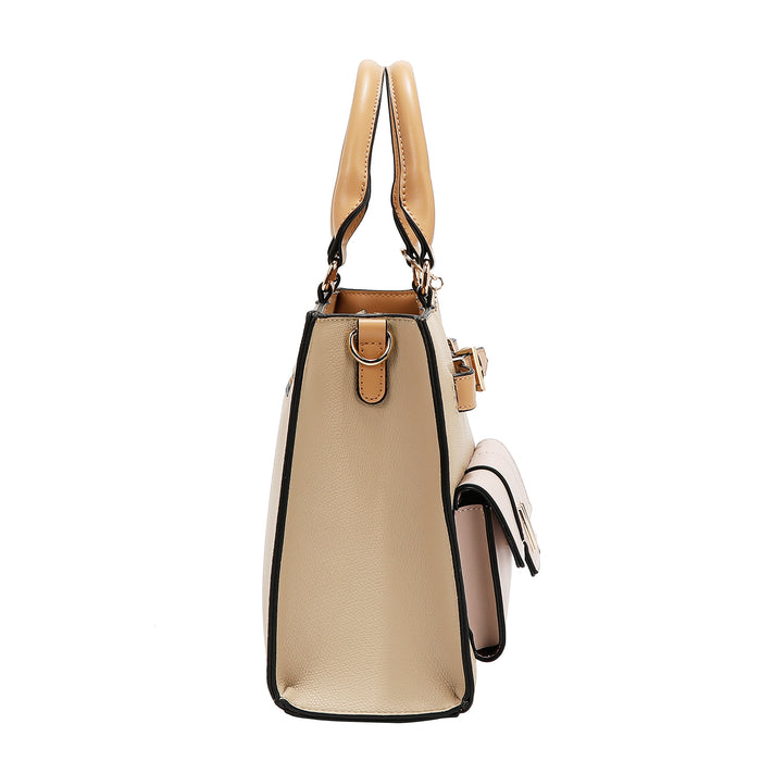 COLORBLOCK POCKET SATCHEL BAG