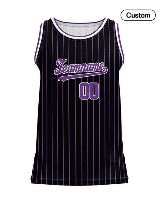 Custom Basketball Tank Top - Dark Pinstripe - Personalized Top