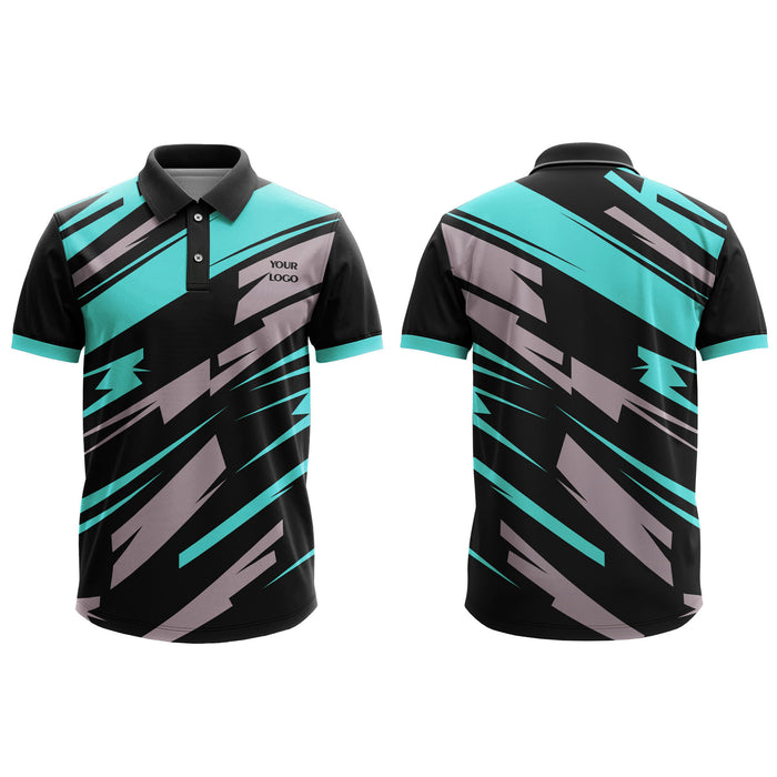 Custom Polo T-Shirt - Abstract Stripe - Personalized Polo Tee