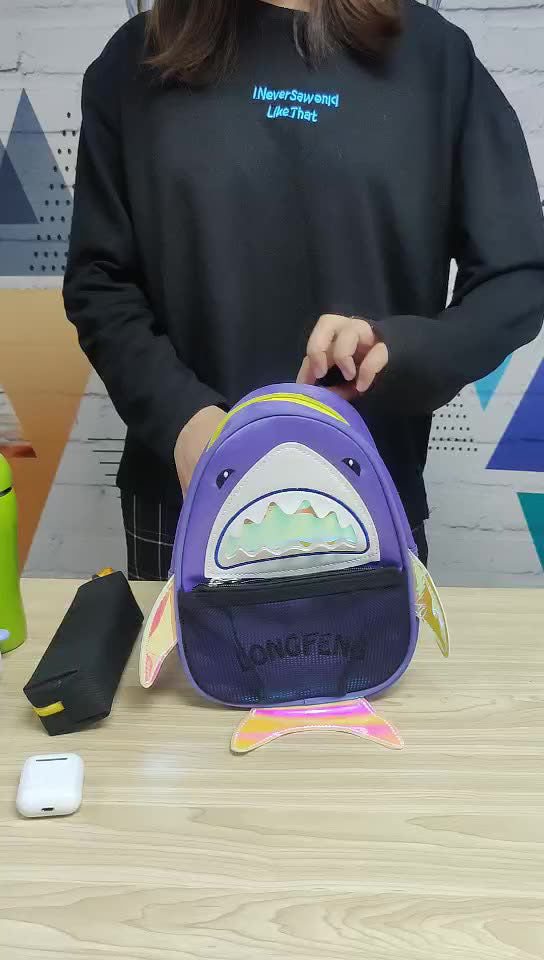 Cute Shark Kids Backpack Lightweight School Bag For Kindergarten Children