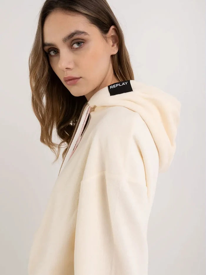 DÁMSKÁ REPLAY ŽINILKOVÁ OVERSIZED MIKINA S KAPUCÍ
