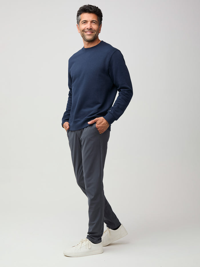 Soft fabric made with cotton/recycled poly blend # Dark Navy Crew Sweatshirt | New Style | Fresh Clean Threads