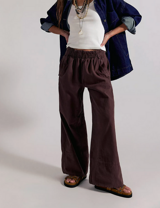 Days End Linen Pull-On Pant - Double Espresso