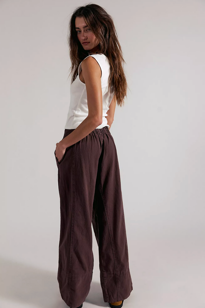 Days End Linen Pull-On Pant - Double Espresso
