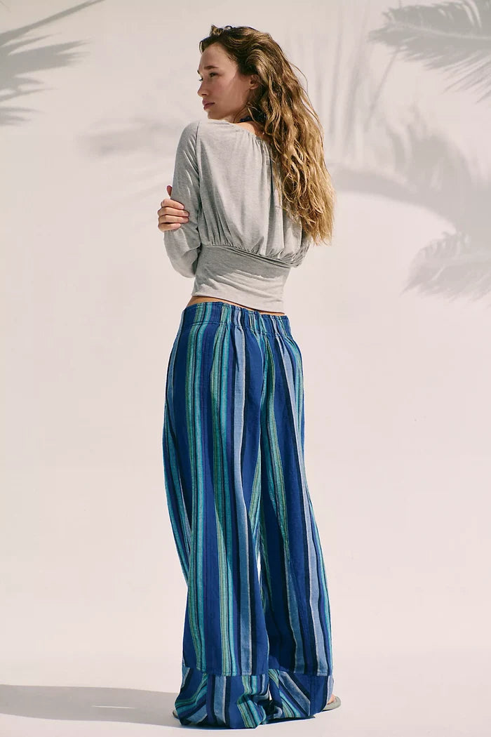Days End Solar Linen Stripe - Navy Combo