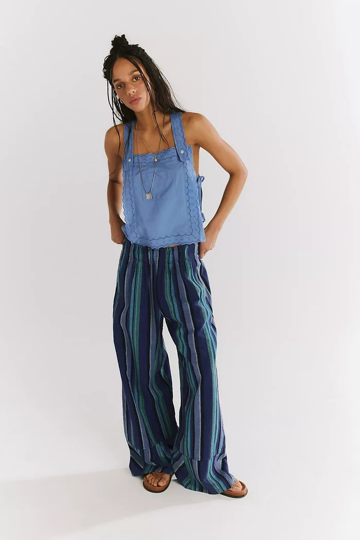 Days End Solar Linen Stripe - Navy Combo