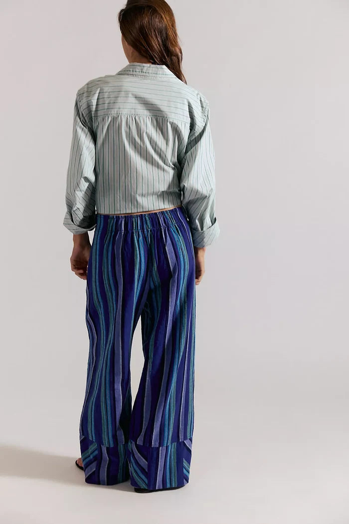 Days End Solar Linen Stripe - Navy Combo