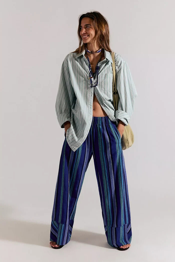 Days End Solar Linen Stripe - Navy Combo
