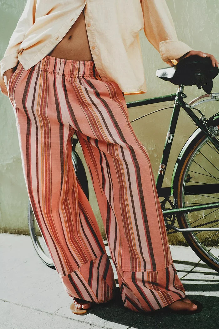 Days End Solar Linen Stripe - Soft Coral Combo