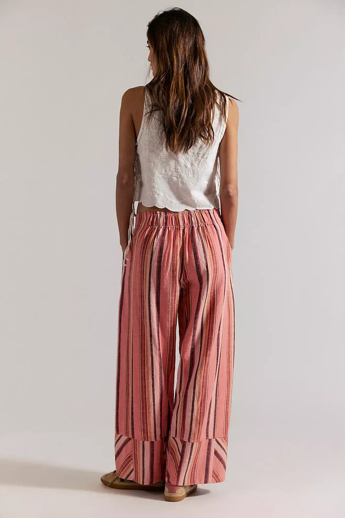 Days End Solar Linen Stripe - Soft Coral Combo
