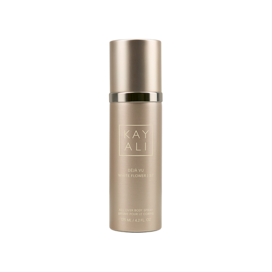 Skincare bottle with 'KAYALI' branding on a white background