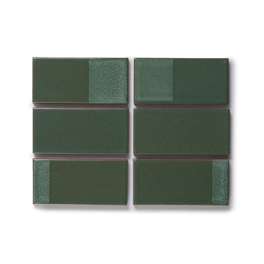 6 Heath Ceramics ceramic tiles glazed in Geyser Blend