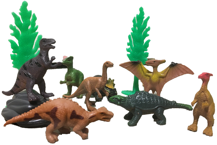 Dinosaur Figurines with T-Rex Head Topper