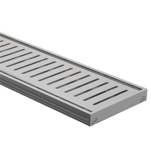 Drainlab - Linear Drain Slotted Grate - 3600mmL x 15mmH - Satin Silver - Image 1