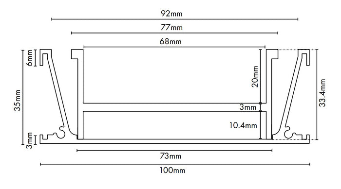 Drainlab - Linear Drain Tile Insert - Up to 19mm Tile - 1200mmL x 35mmH - Black - Image 2