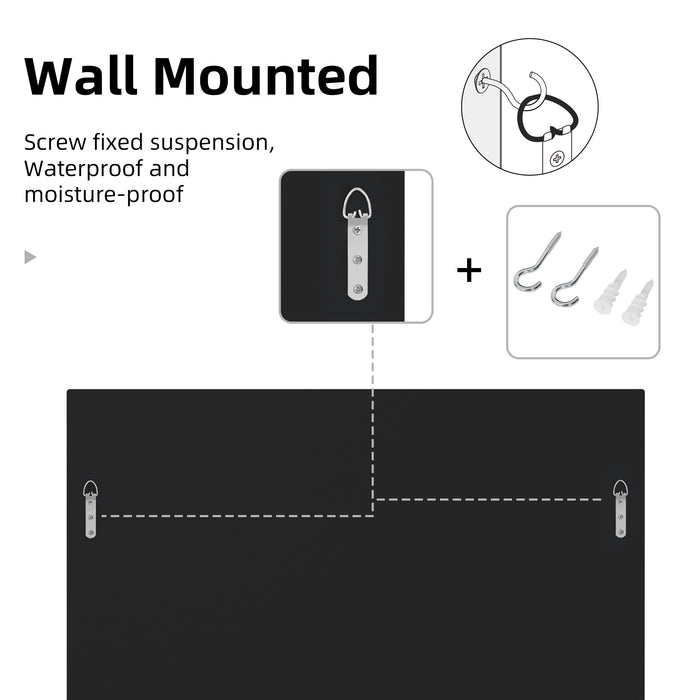 Elegant Square Wall Silver Glass Decorative Accent Mirror Golden Rim for Hallway