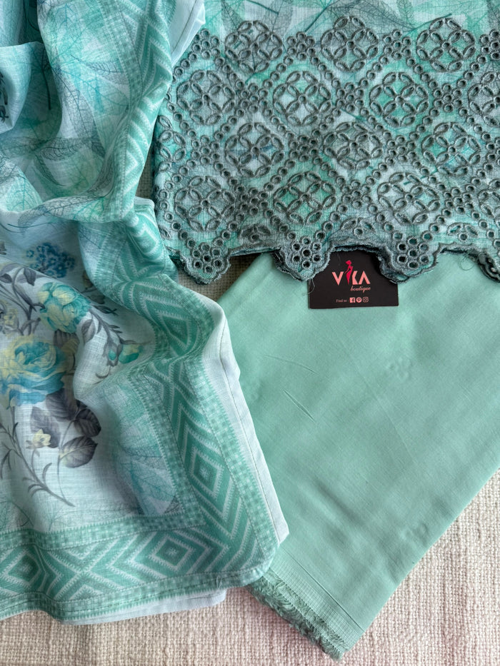 Embroidered cotton salwar material